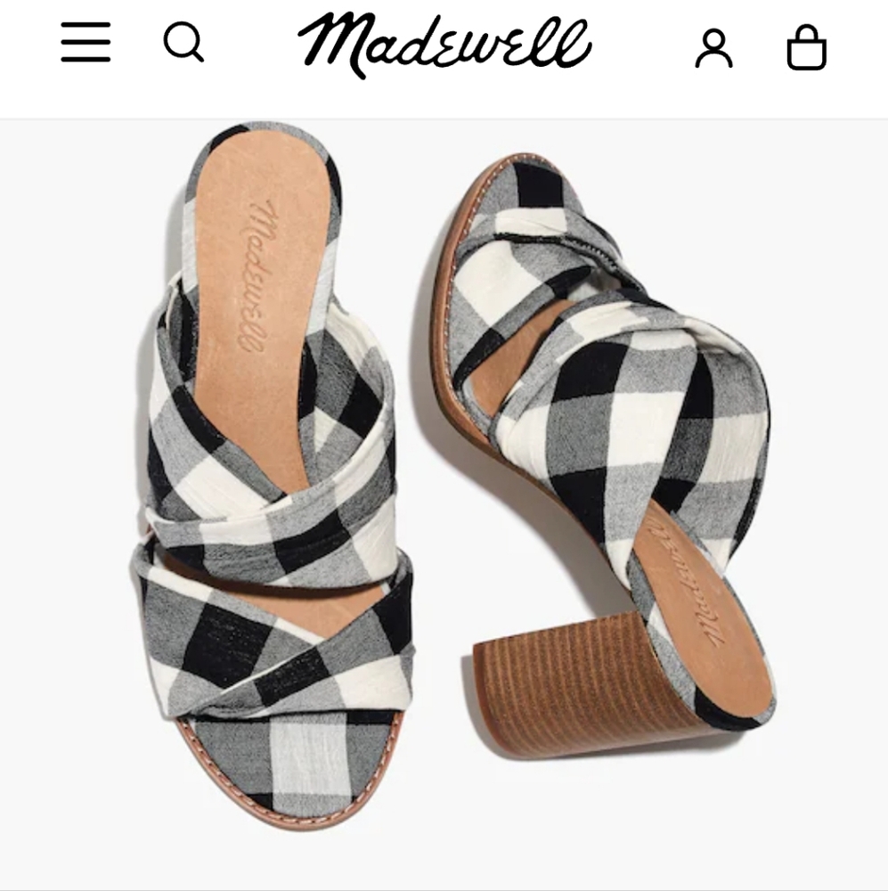 Madewell Alexandria Mule In Gingham Check - Picture 5 of 9
